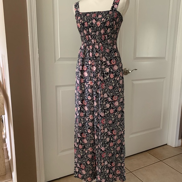 LOFT Floral Smocked Jumpsuit - Picture 4 of 14